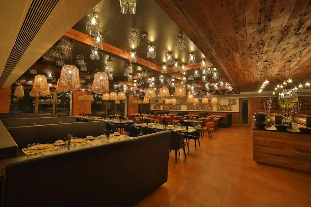 Smoked paneer skewers served with chutney