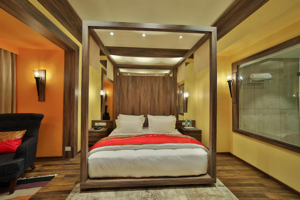 Bright and expansive indoor swimming pool